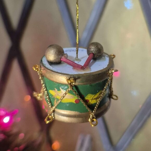 Vintage Wooden Toy Ornaments Train Drum - Picture 4 of 9
